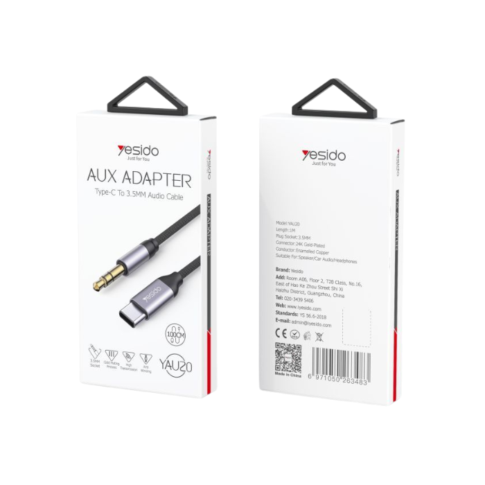 YESIDO AUX to Type-C Audio Adapter