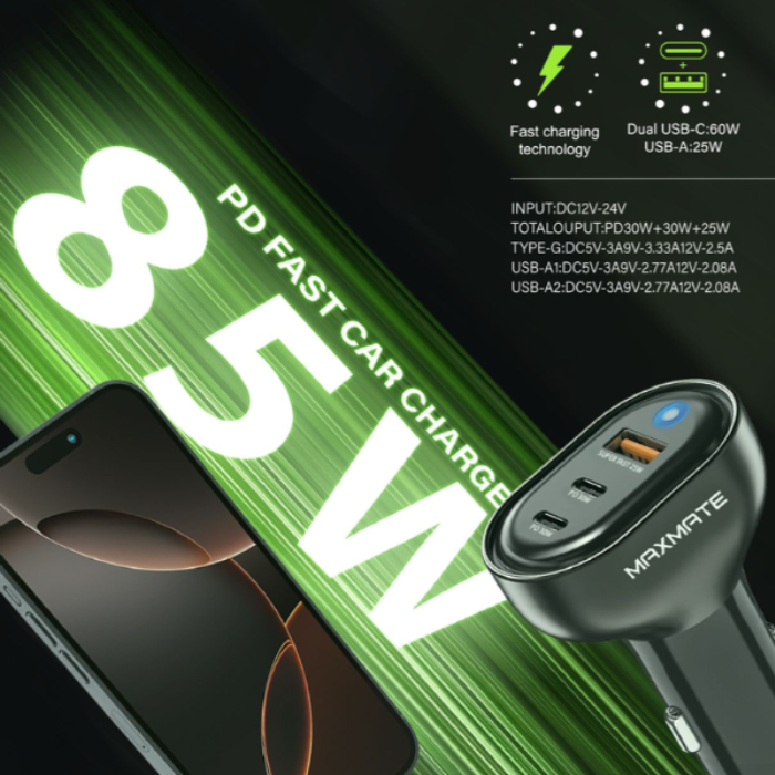 Maxmate Fast Car Charger 85W MPV21C