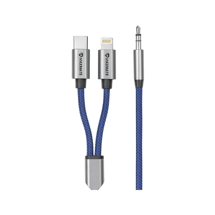 Maxmate AUX to Lightning + Type-C Audio Cable