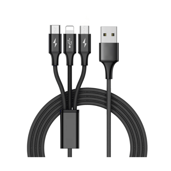 Nippo 3 in 1 Charging Cable (2 Micro 1 Lightning)
