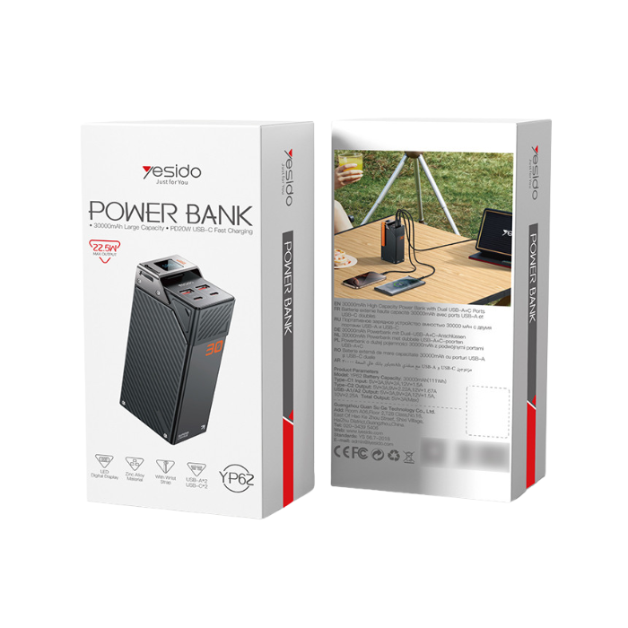 YESIDO Power Bank 30,000mAh YP62