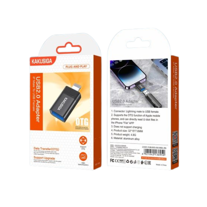 OTG + USB (Type-C or Lightning)