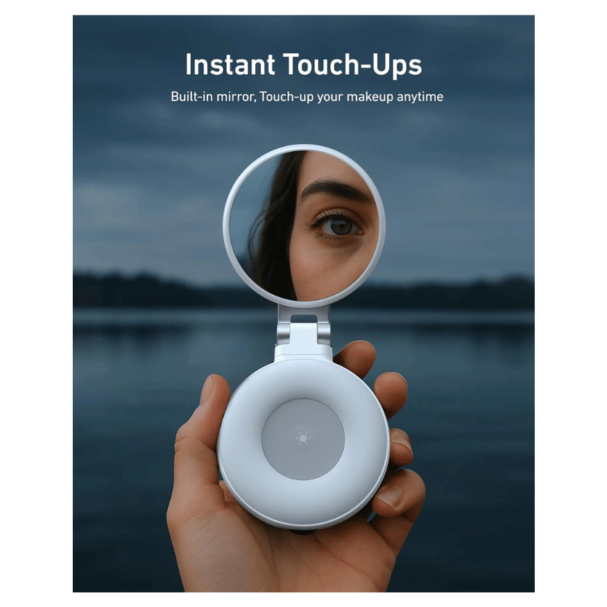 Magnetic Selfie Lamp + Mirror + Phone Stand